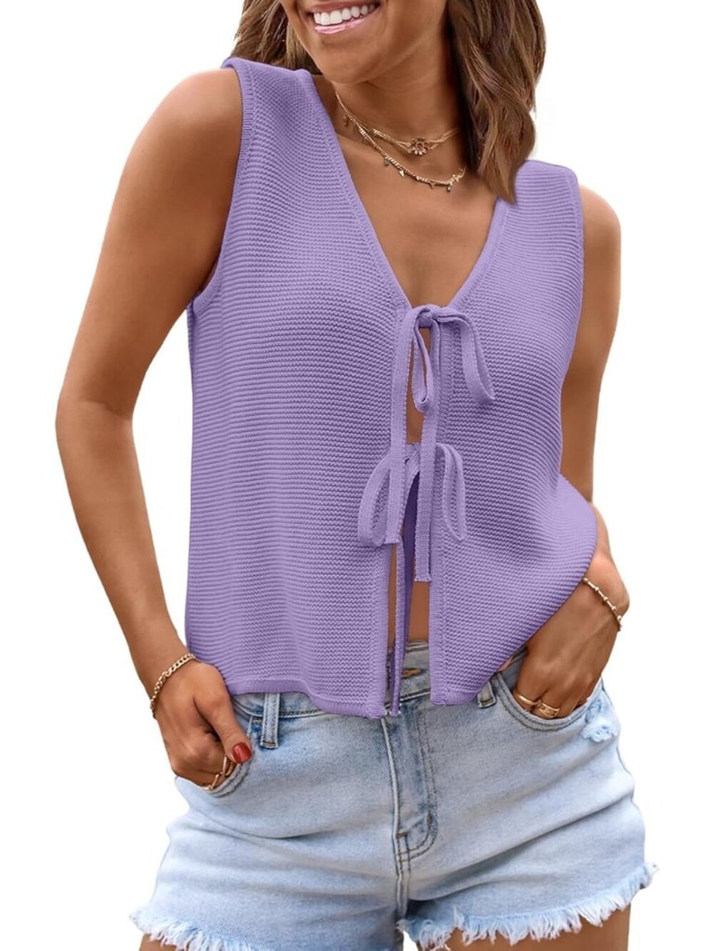 Women's Light Purple Summer Beach Vacation Spring Outfits Cute Trendy Sweater